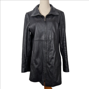 Danier Black Leather Jacket Zipper Removable Lining Small